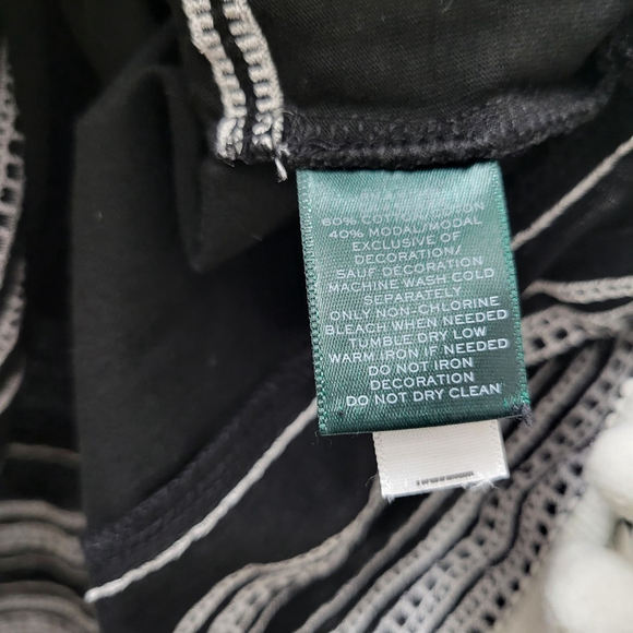 Lauren Ralph Lauren Short Sleeve W/Pom Pom Fringe Blouse Women's Size XL - Picture 7 of 9